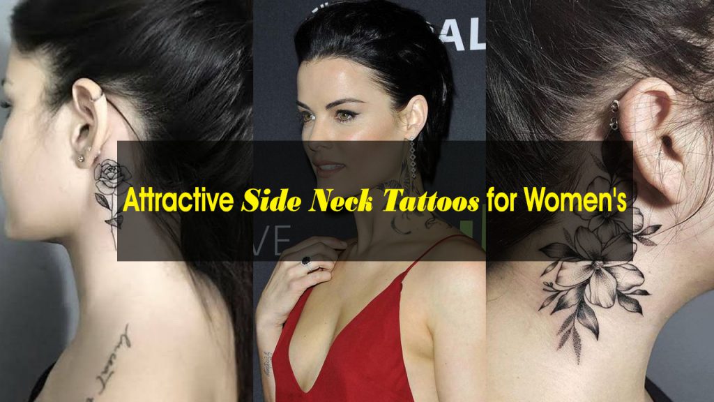 30+ Attractive Side Neck Tattoos for Women's