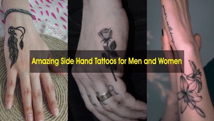 35+ Amazing Side Hand Tattoos for Men and Women - side hand tattoo designs female