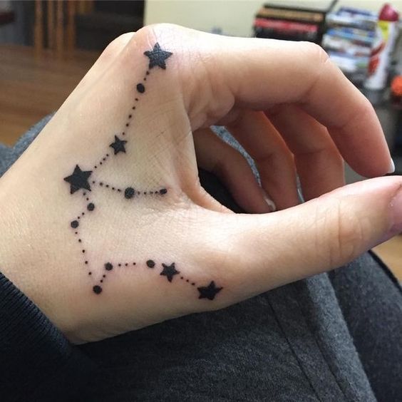 Star Design Side hand tattoos for females