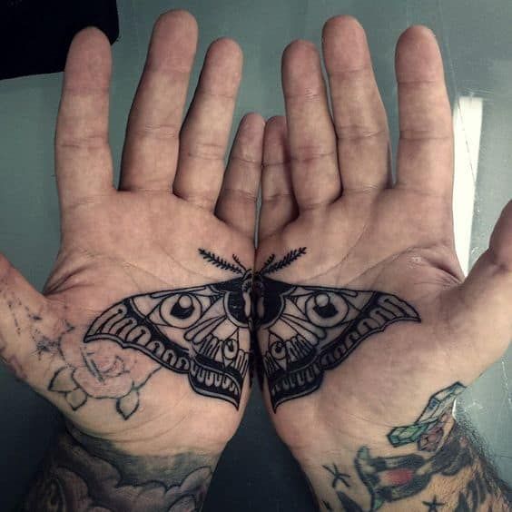 Butterfly side hand tattoos - butterfly tattoo on side of hand