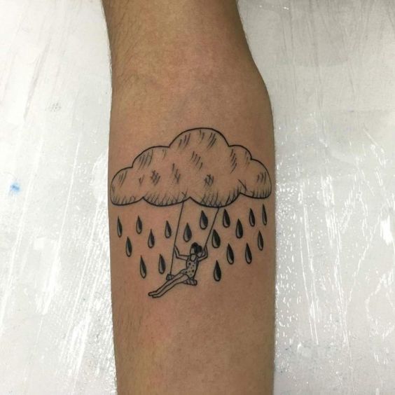 Cloud Arm Tattoos for Men - cloud sleeve tattoo ideas