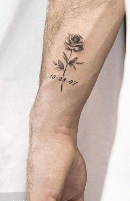 Rose Side Hand Tattoos for men - rose hand tattoo male