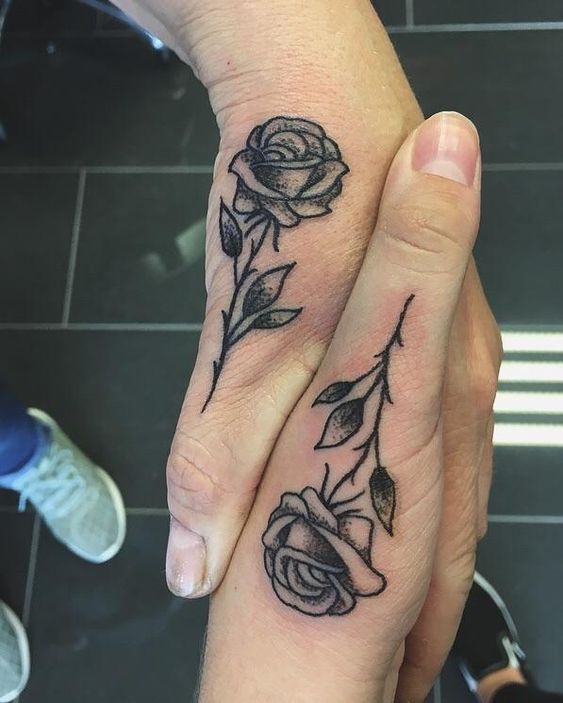 Rose Side Hand Tattoos - rose hand tattoo male
