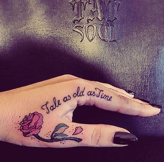 Rose side hand tattoos for females - rose tattoo on hand girl