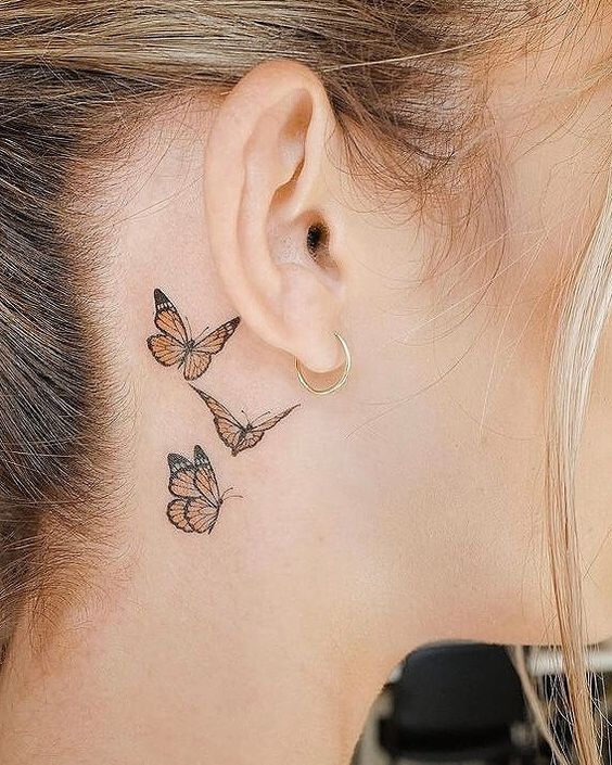 butterfly side neck tattoos for womens - butterfly tattoo on neck nevertheless