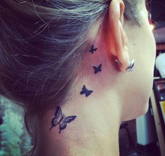 butterfly side neck tattoos for womens - Best Butterfly tattoos