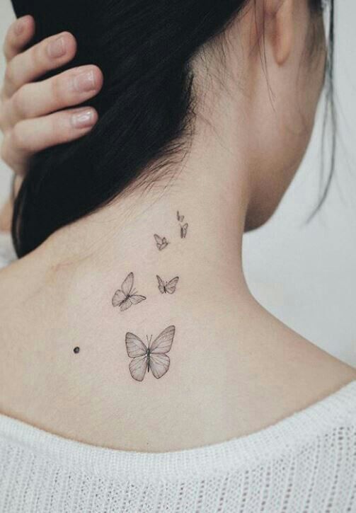 butterfly side neck tattoos for womens - Best Butterfly tattoos for womens