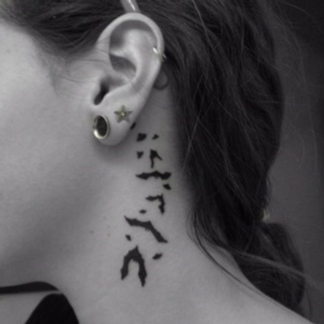 classy womens side neck tattoos - neck tattoos for women 