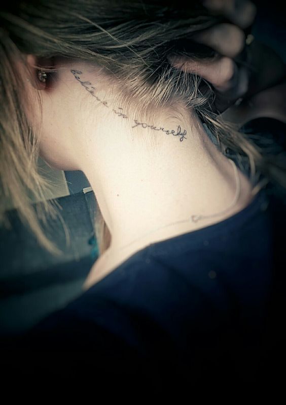 classy womens side neck tattoos - neck tattoos for women
