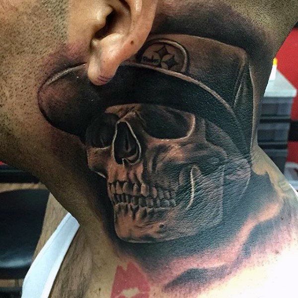 gangster throat neck tattoos - neck tattoos for men