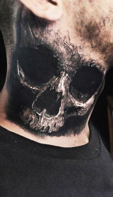 gangster throat neck tattoos - neck tattoos for men