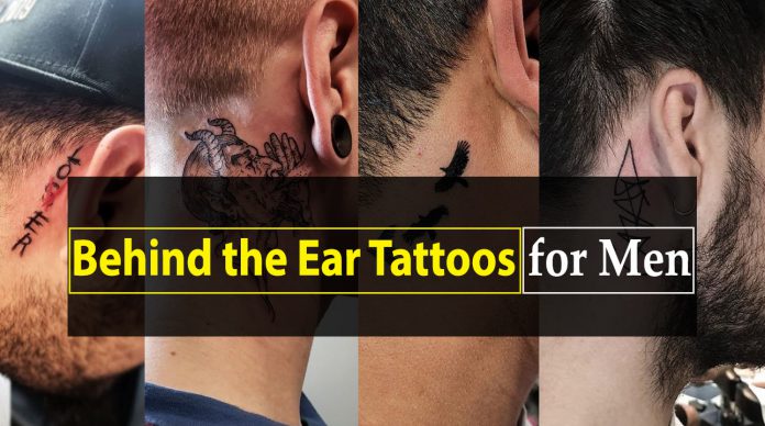 50+ Eye-Catching Behind the Ear Tattoos for Men - behind the ear tattoos for guys