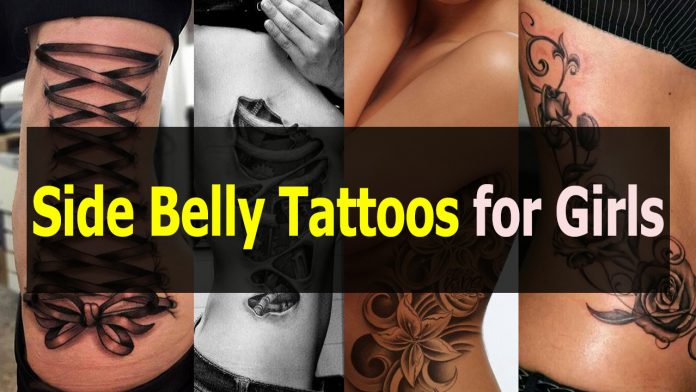 50+ Adorable Side Belly Tattoos for Girls - lower side stomach tattoos for females