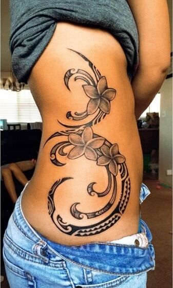 Belly Side Stomach Tattoos for Females - lower side stomach tattoos for females