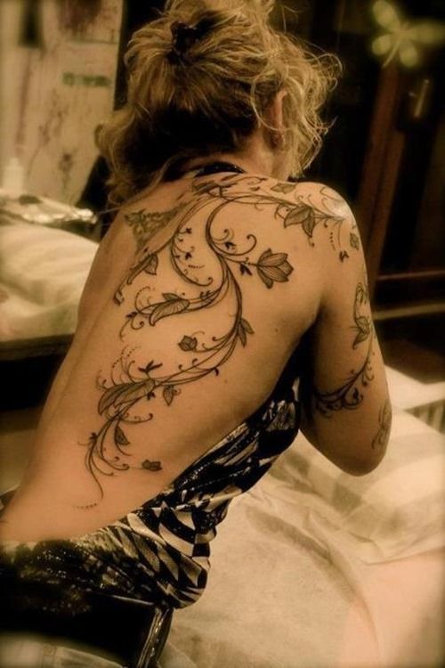 Best Spine Tattoos for Women - elegant spine tattoo ideas
