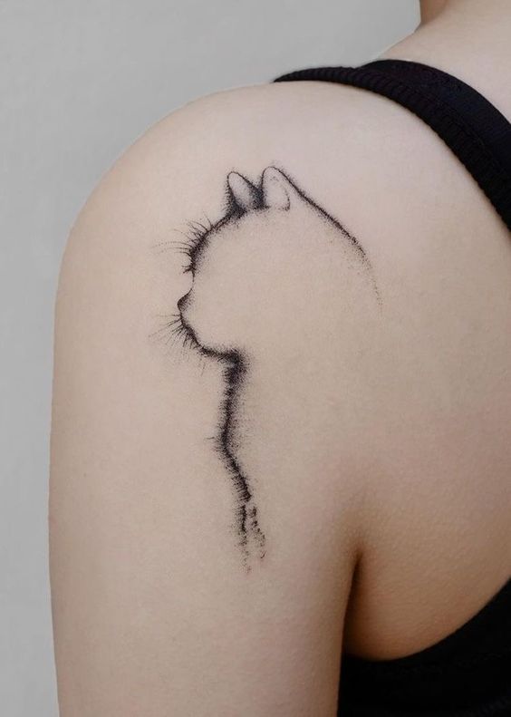 Cat Tattoos Simple - cartoon cat tattoo