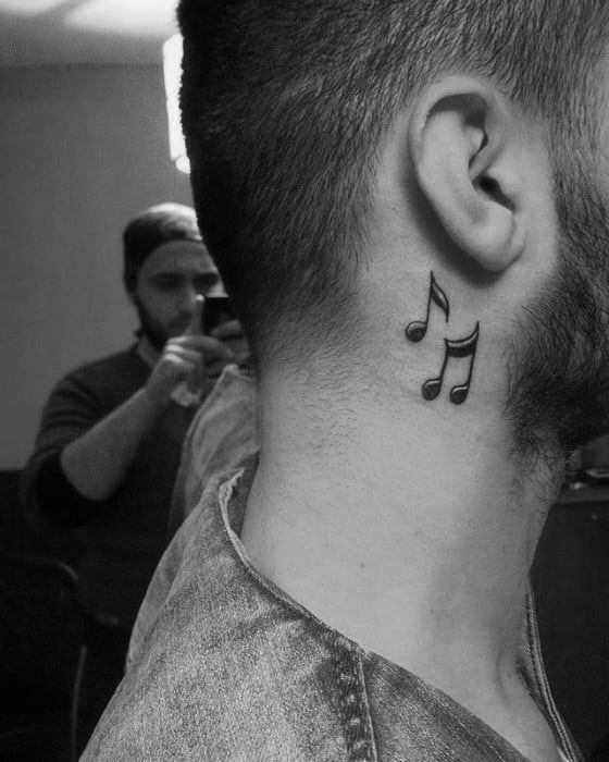 Classy Behind the Ear Tattoos Men - behind the ear tattoos for guys