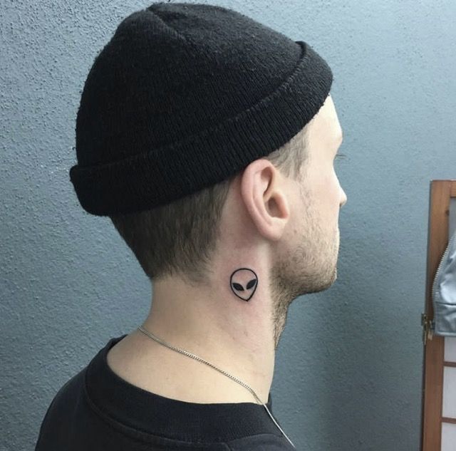 Gangster Design Behind Ear Tattoo Male - gangster tattoos for guys