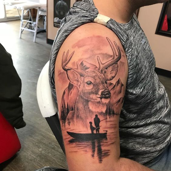 Hunting and Fishing Tattoos - best hunting tattoos of all time