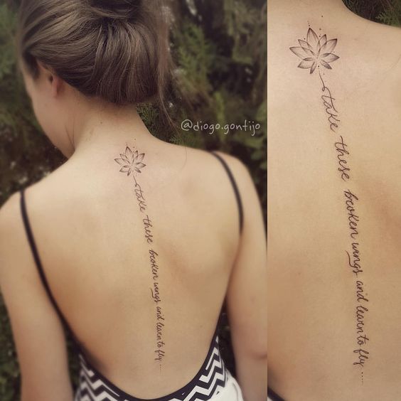 Quote Spine Tattoos - quote spine tattoos for females