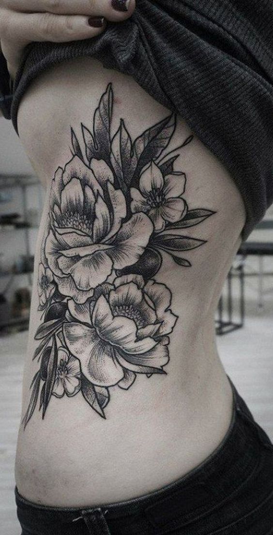 Side Abs Tattoo for Girls - side belly tattoos