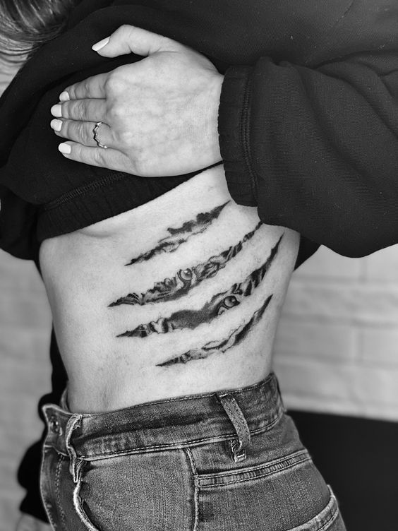 Side Abs Tattoo for Girls - side belly tattoos