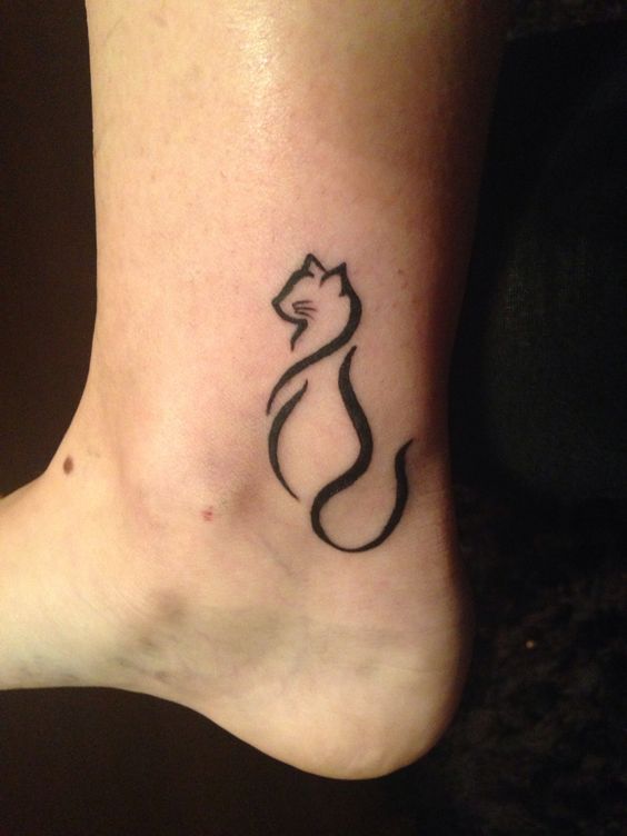 Simple Cat Tattoos - cute cat tattoo