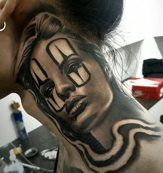 Hood Gangsta Neck Tattoo Designs - tattoo designs
