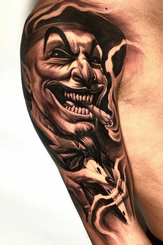 Joker Smile Tattoo - joker smile tattoo on face