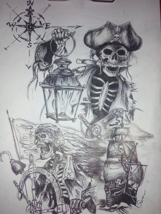 Pirate Ship Tattoos - pirate ship tattoo meaning