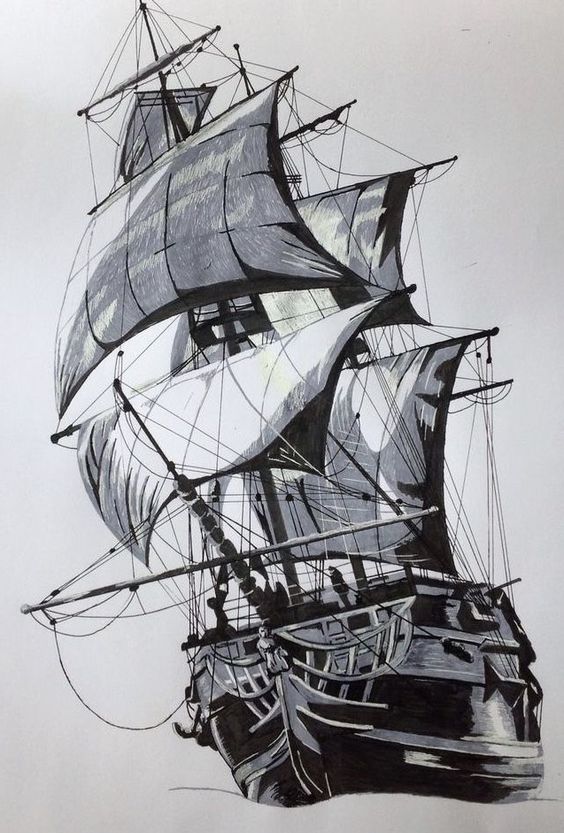 Unique Pirate Ship Tattoos Designs - Unique Pirate Ship Tattoos Designs