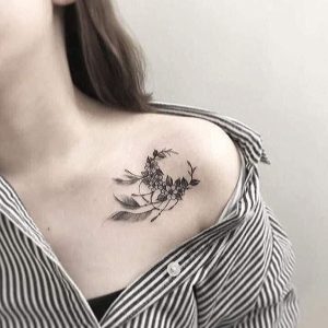 Beautiful Front Shoulder Tattoos for Women - meaningful shoulder tattoos for females