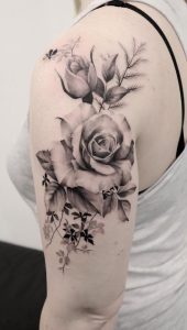 Flower Shoulder Tattoos for Women - small flower shoulder tattoos for females