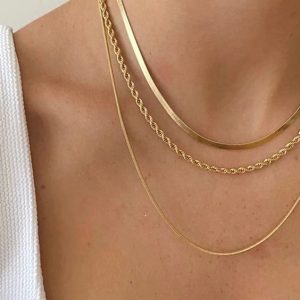 Gold chain necklaces for ladies