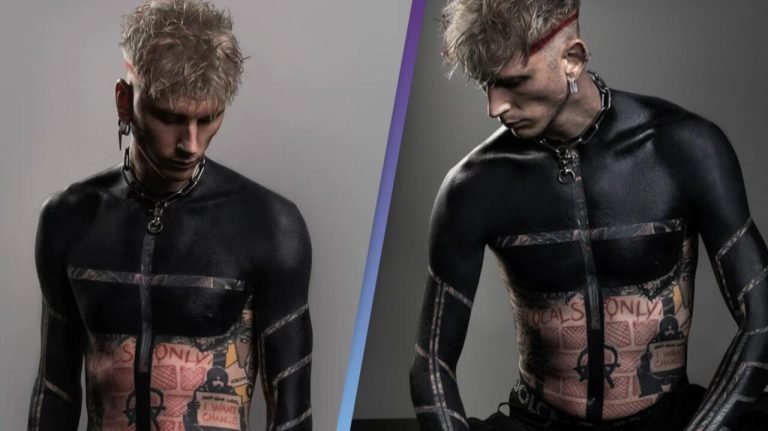 MGK's new tattoo, showcasing intricate design details and bold artistic elements.