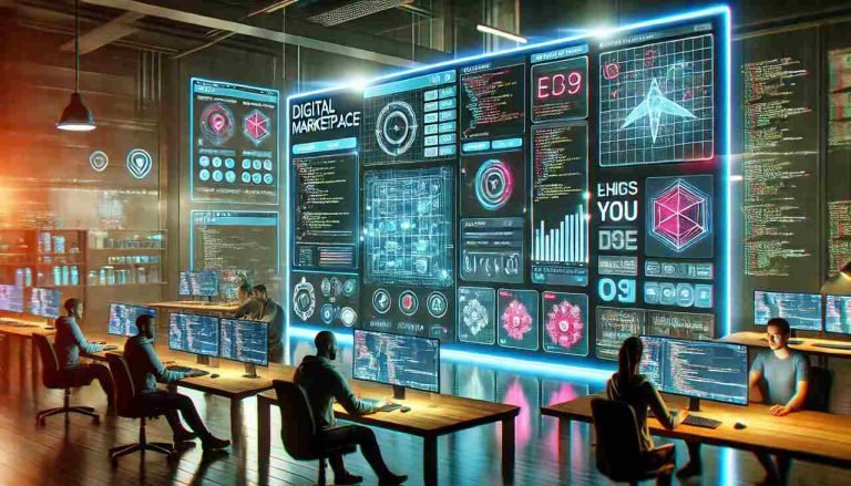 Custom Marketplace Development in 2025: A Step-by-Step Guide to Building Your Platform A modern digital marketplace platform with developers working on its interface.