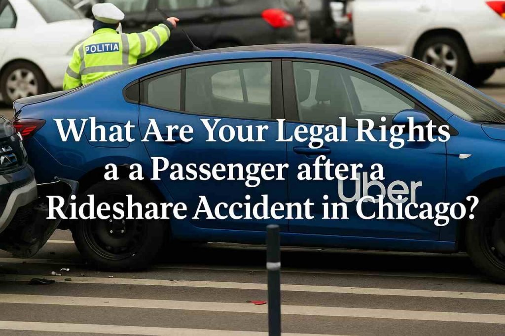 Uber car rear-ended with police officer on scene in Chicago.