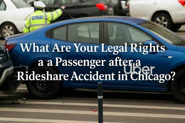 Uber car rear-ended with police officer on scene in Chicago.