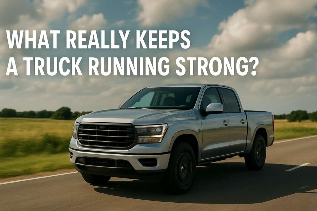 What Really Keeps a Truck Running Strong? Silver pickup truck driving on an open country road.
