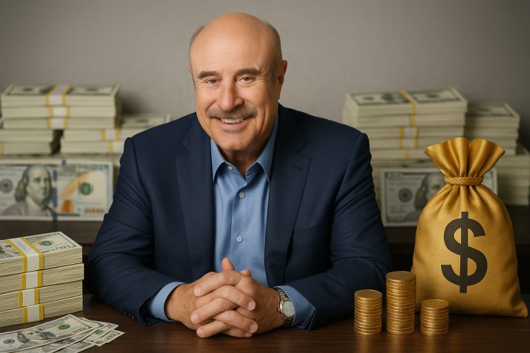 Dr Phil Net Worth: Career Earnings, Business Ventures, and Wealth Breakdown Dr. Phil with stacks of cash and gold coins