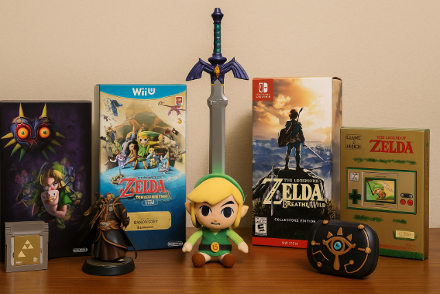 Zelda special edition collectibles on display