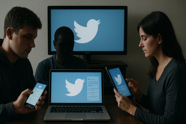 People using various devices to browse Twitter anonymously