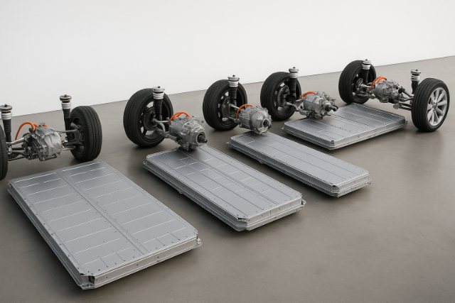 EV powertrain and battery configurations on display
