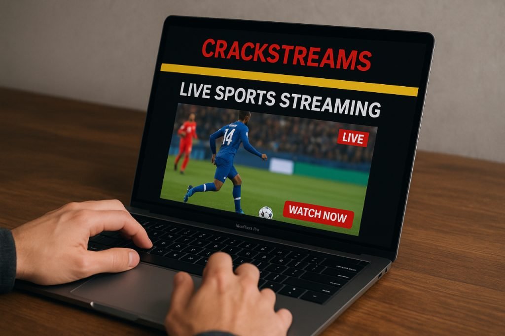 CrackStreams: The Rise, Risks, and Reality of Free Sports Streaming Person streaming a live soccer match on CrackStreams via laptop.