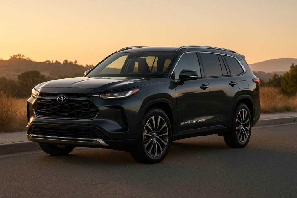 Toyota Grand Highlander: The Ultimate Guide to Toyota’s Flagship Family SUV Toyota Grand Highlander SUV at sunset on a scenic road