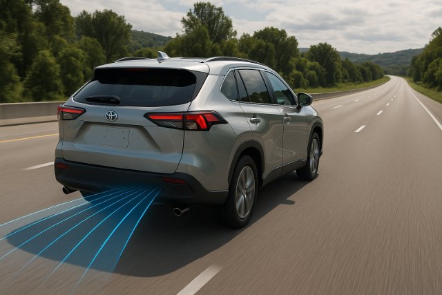 Toyota SUV with Safety Sense 3.0 on highway