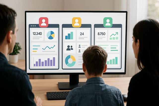 Role-based customized dashboard with user-specific widgets and data