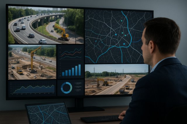Real-time infrastructure monitoring with data and construction visuals
