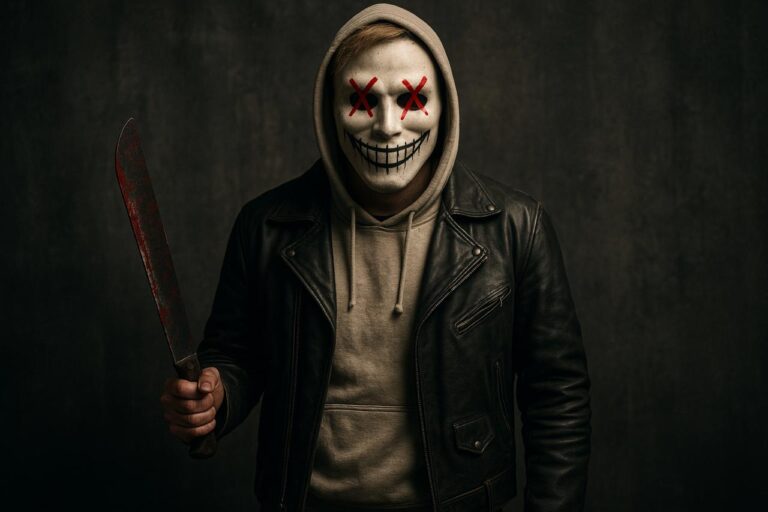 Purge costume: Ultimate Guide to Creating the Costume for Halloween Purge costume with LED mask and machete for Halloween or cosplay.