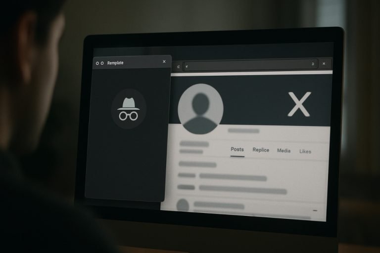 twitter profile viewer: view any public X profile anonymously Anonymous user viewing a public X profile on a computer screen